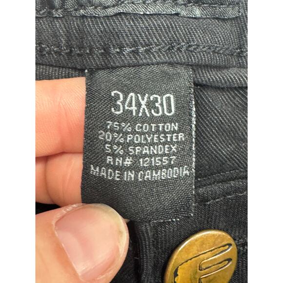 Fried Denim Men's Slim Fit Stretch Black Denim Jeans - Size 34x30 (34x28) - Picture 6 of 6